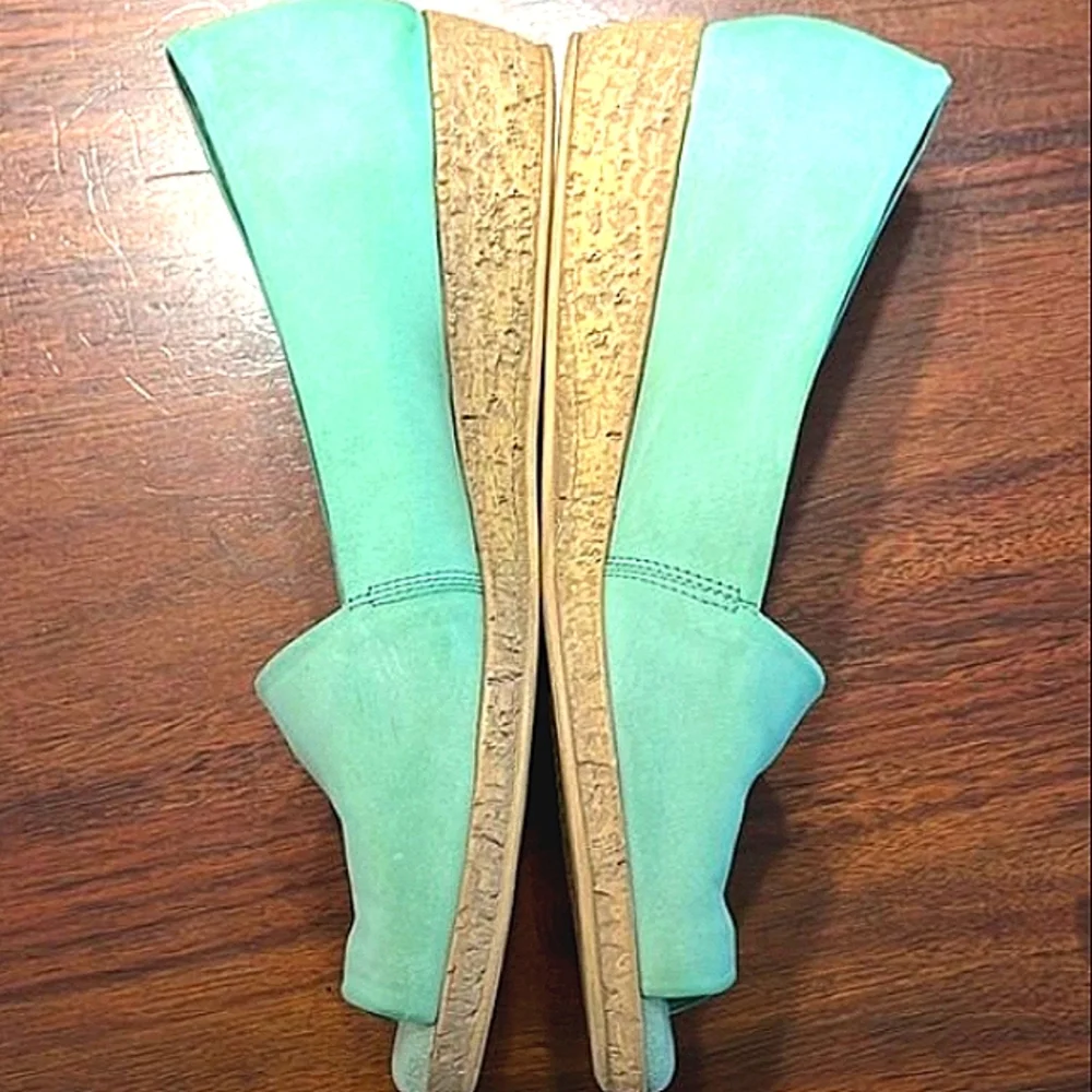 Aerosoles Mint Green Peeptoe Wedges comfy  US W 10 Gently Pre Loved “As Is”